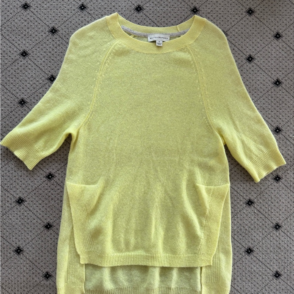 White + Warren Yellow Cashmere Sweater